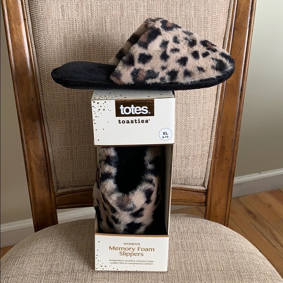 Women’s Leopard Memory Foam Slippers Size 9-10 - Picture 5 of 7